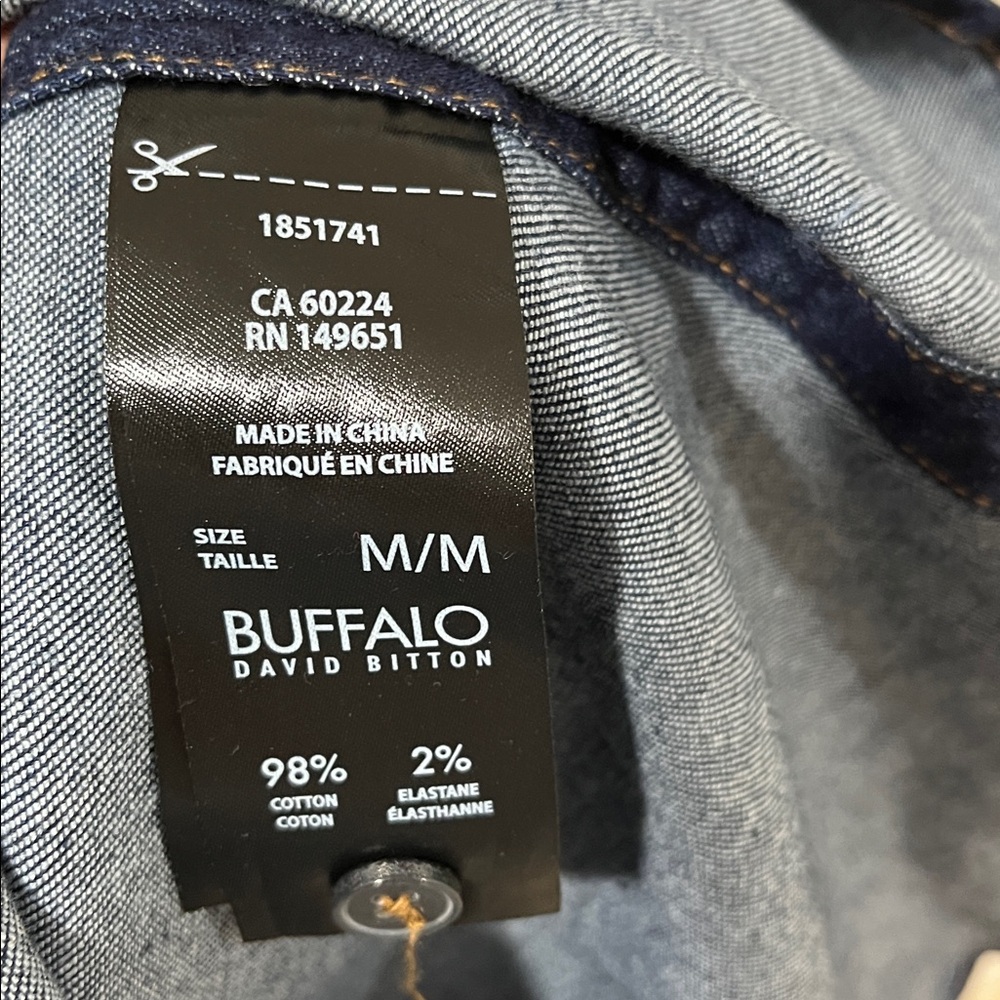 NWT Buffalo Women’s Denim Shirt M Dark Wash Button Down Cotton Long Sleeve Top - Picture 6 of 6